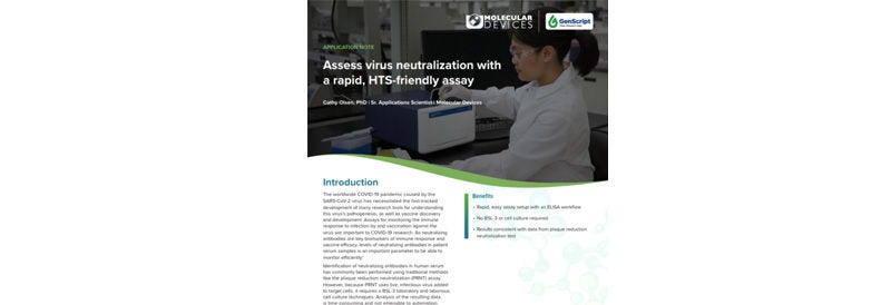 Assess Virus Neutralization with Rapid HTS-Friendly Assay