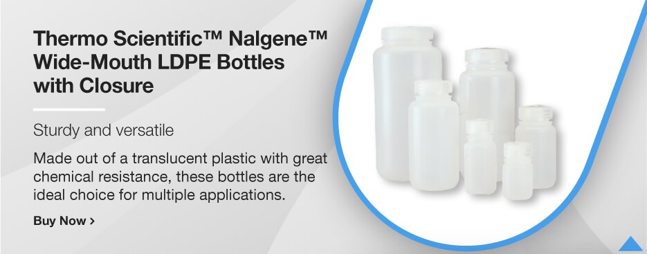 Thermo Scientific&trade;&nbsp;Nalgene&trade; Wide-Mouth LDPE Bottles with Closure