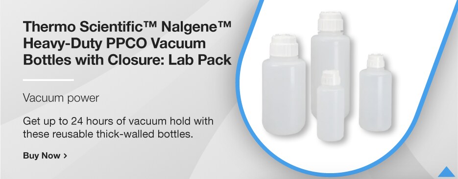 Thermo Scientific&trade;&nbsp;Nalgene&trade; Heavy-Duty PPCO Vacuum Bottles with Closure: Lab Pack