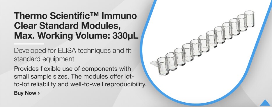 Thermo Scientific™ Immuno Clear Standard Modules, Max. Working Volume: 330μL Thermo Scientific™ Immuno Clear Standard Modules, Max. Working Volume: 330μL